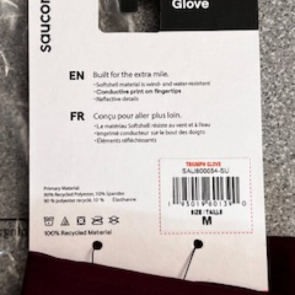 Saucony Womens Triumph Burgandy Gloves - Picture 4 of 6